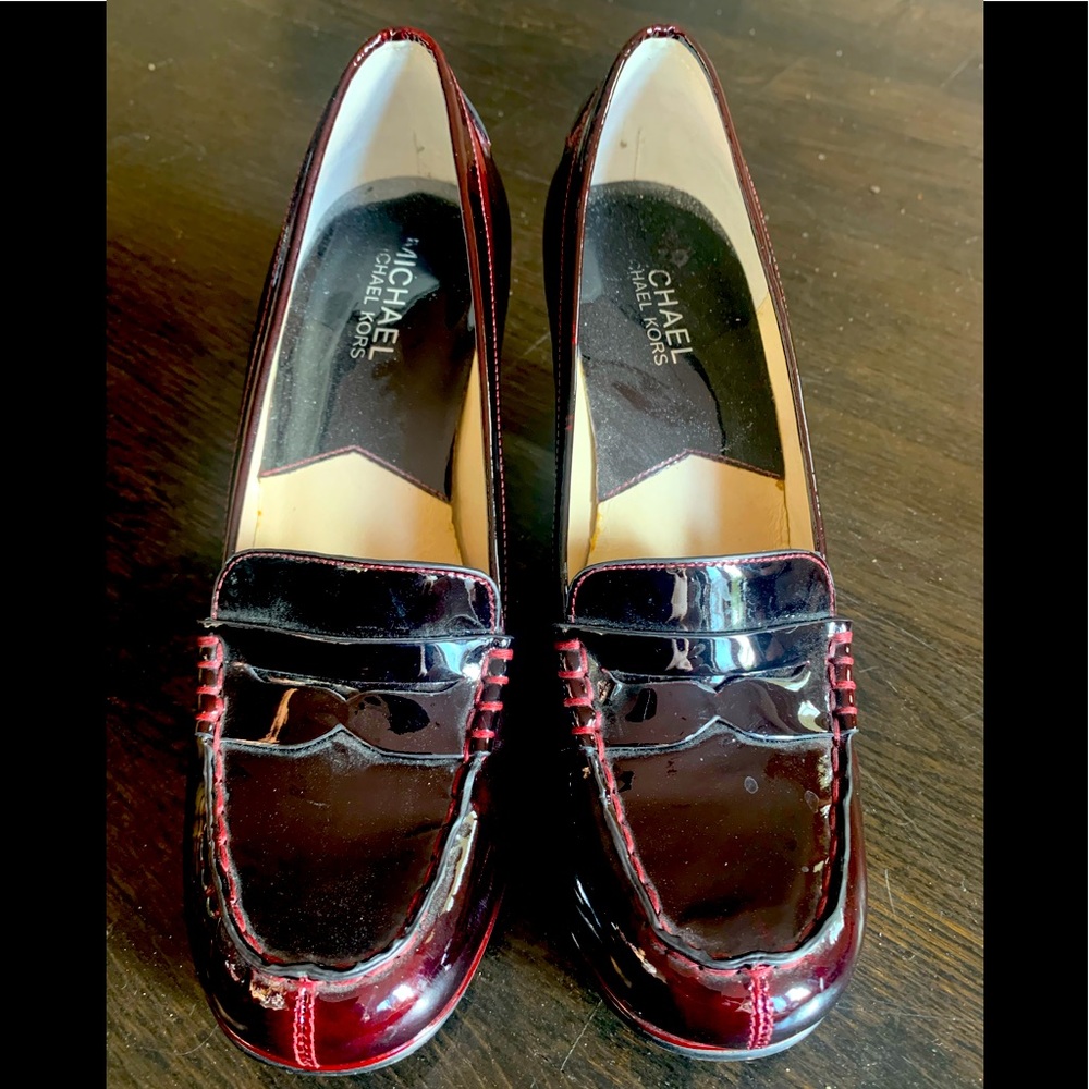 Euc ladies Micheal Kors shoes Red Brown 7&1/2M